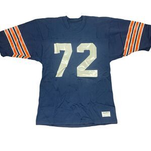 Vintage 80s Sand Knit William Perry Chicago Bears Jersey #72 L 1985 Da Fridge